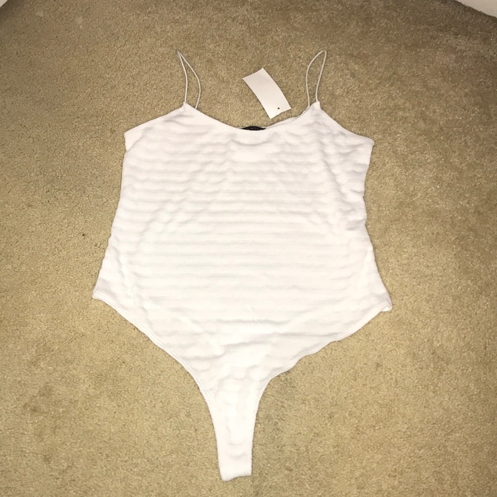 White thong bodysuit